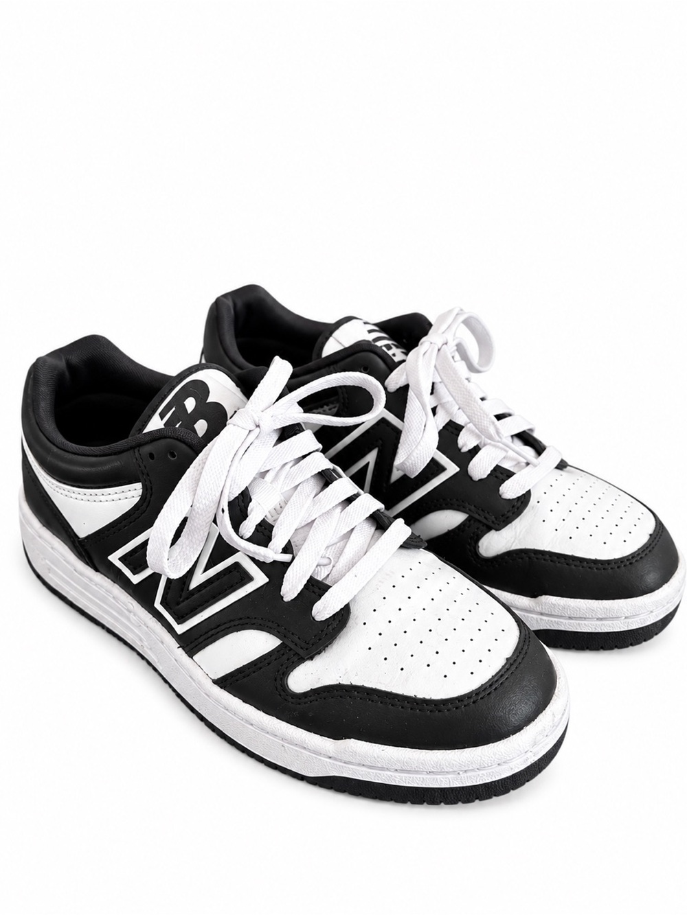 New Balance Youth Black and White Low-Top Sneakers